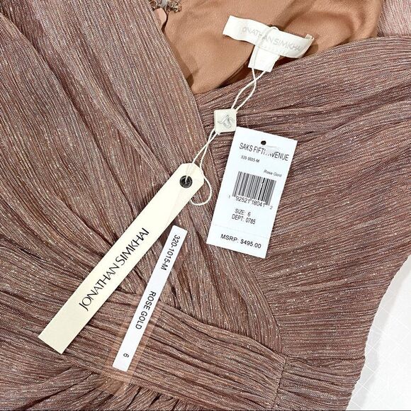 Jonathan Simkhai Shimmer Nina Plisse Mini Dress Sz 6 Fairy Coquette Ballet Party - Picture 8 of 11